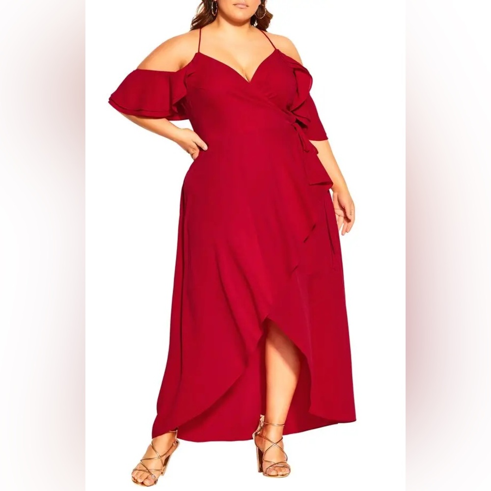 NWT City Chic Wrap Midi Dress